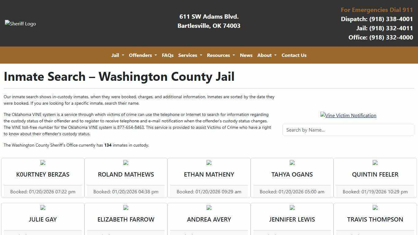 Inmate Search | Washington County Sheriff's Office