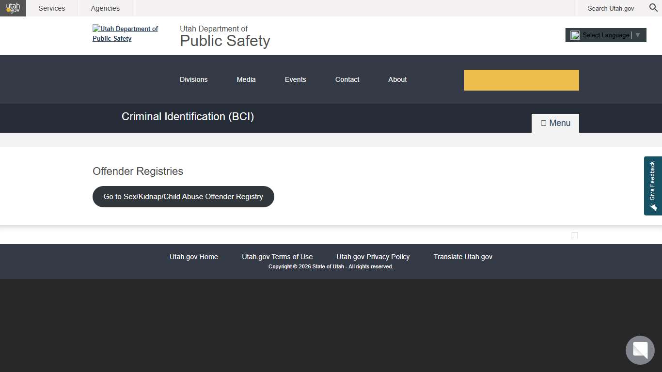 Offender Registries | DPS – Criminal Identification (BCI)